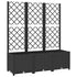Garden Planter with Trellis Black 120x40x136 cm PP