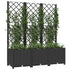 Garden Planter with Trellis Black 120x40x136 cm PP