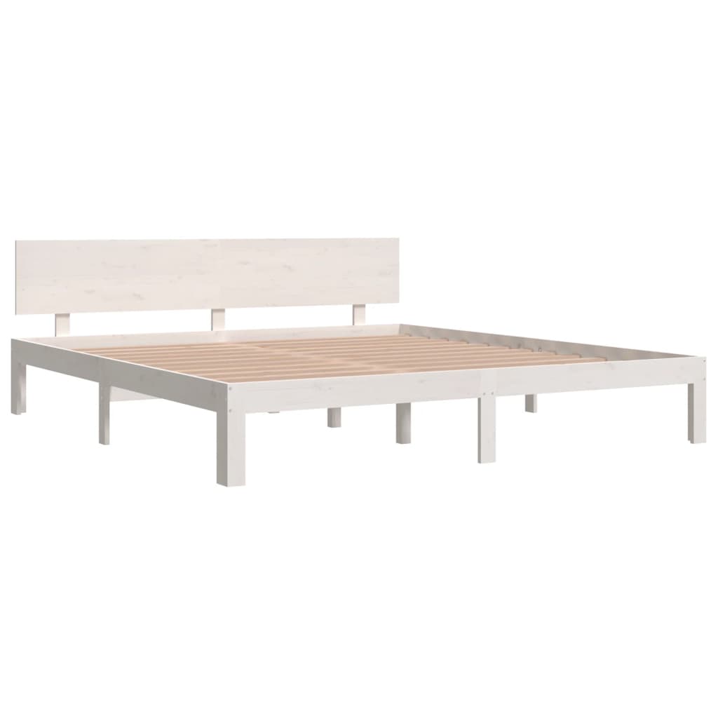 Bed Frame without Mattress White 183x203 cm King