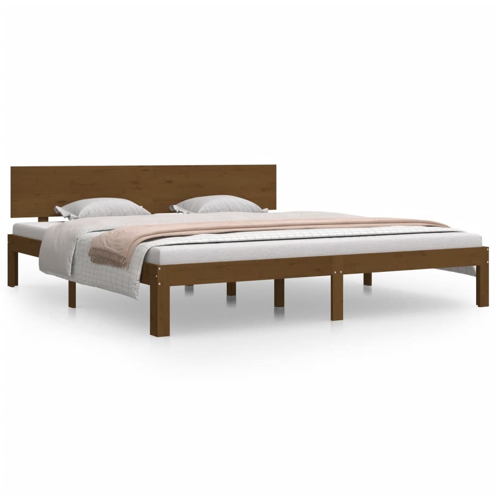 Bed Frame without Mattress Honey Brown 183x203 cm King