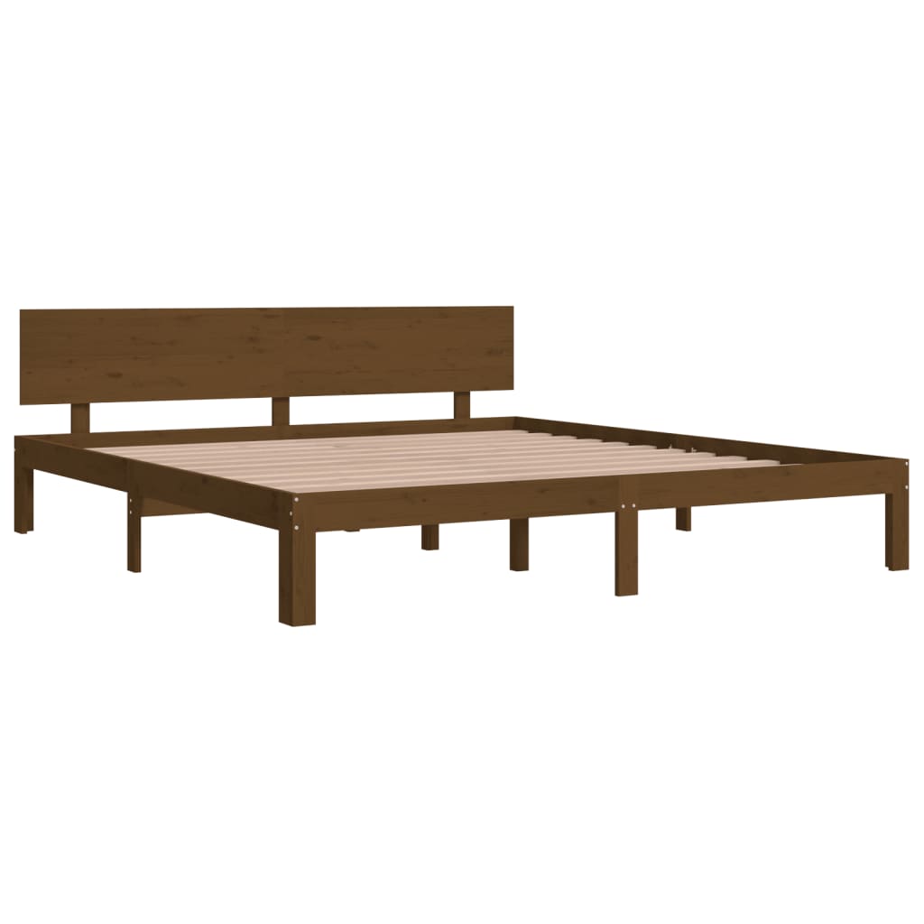 Bed Frame without Mattress Honey Brown 183x203 cm King