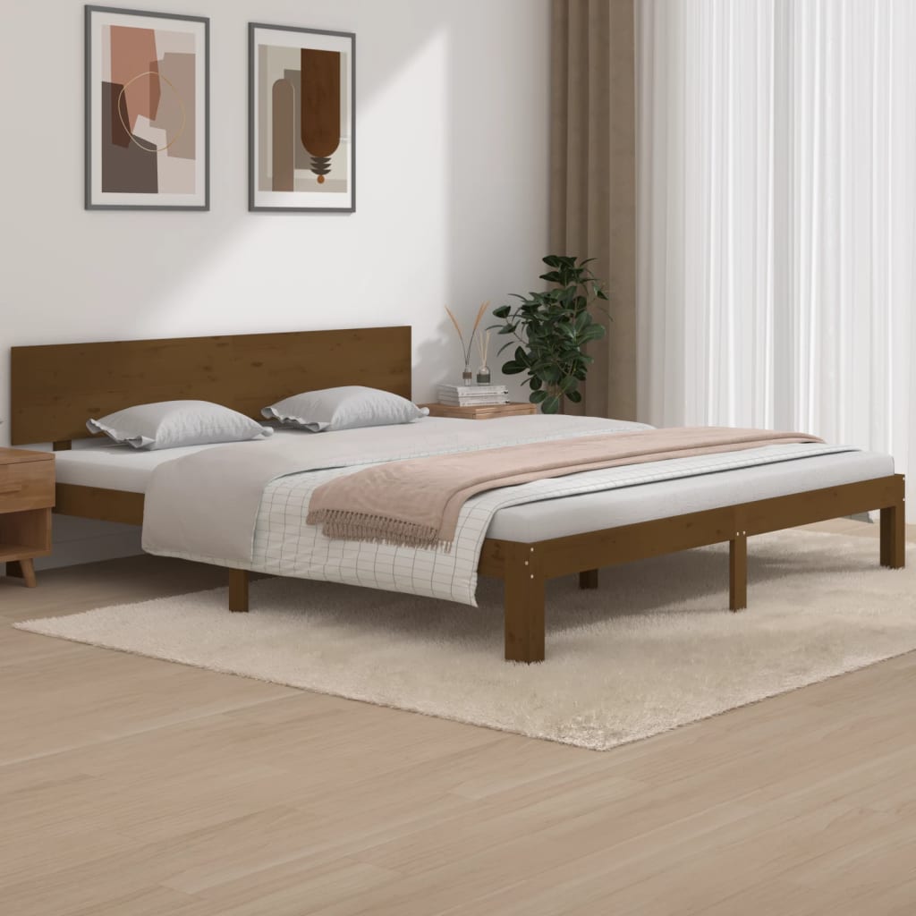 Bed Frame without Mattress Honey Brown 183x203 cm King