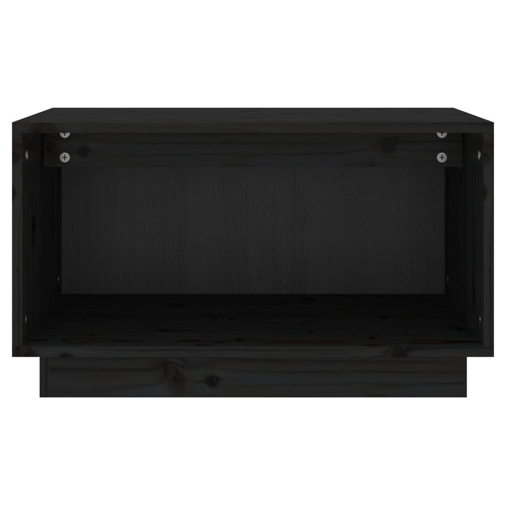 TV Cabinet Black 60x35x35 cm Solid Wood Pine