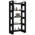 Book Cabinet/Room Divider Black 80x35x160 cm Solid Wood