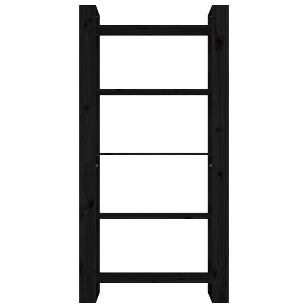 Book Cabinet/Room Divider Black 80x35x160 cm Solid Wood