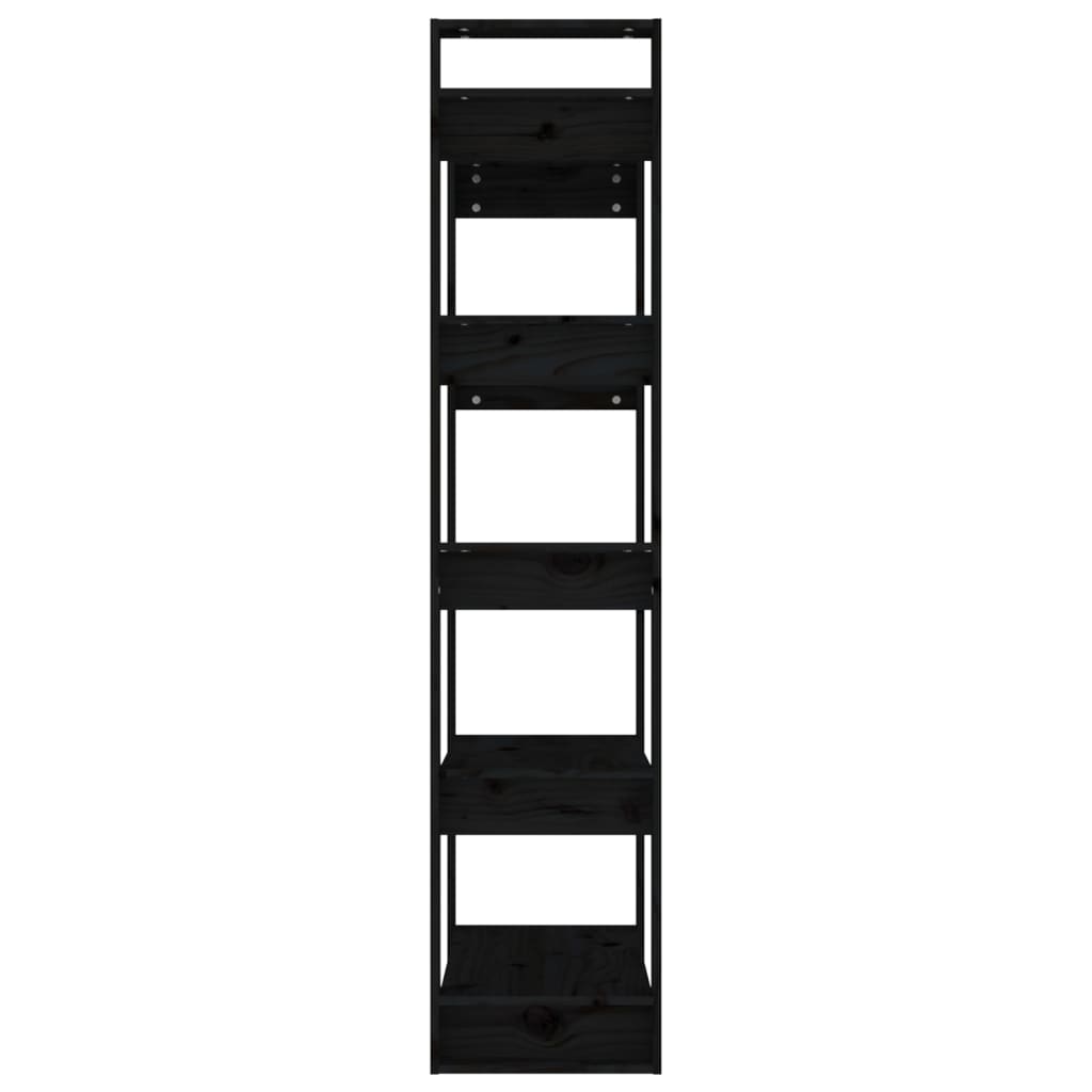 Book Cabinet/Room Divider Black 80x35x160 cm Solid Wood