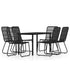 7 Piece Garden Dining Set Black