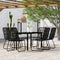 7 Piece Garden Dining Set Black