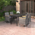 5 Piece Garden Dining Set with Cushions Poly Rattan and Glass