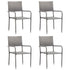 Garden Dining Chairs 4 pcs Stackable Grey Poly Rattan