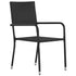 Garden Dining Chairs 6 pcs Stackable Black Poly Rattan