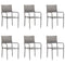 Garden Dining Chairs 6 pcs Stackable Grey Poly Rattan