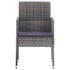 Garden Chairs with Dark Grey Cushions 2 pcs Grey Poly Rattan