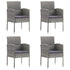 Garden Chairs with Dark Grey Cushions 4 pcs Grey Poly Rattan