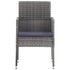 Garden Chairs with Dark Grey Cushions 4 pcs Grey Poly Rattan