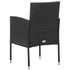 Garden Chairs with Black Cushions 4 pcs Black Poly Rattan