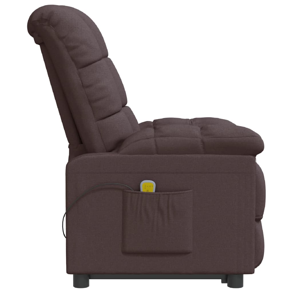 Massage Chair Dark Brown Fabric