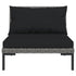 5 Piece Garden Lounge Set with Cushions Poly Rattan Dark Grey