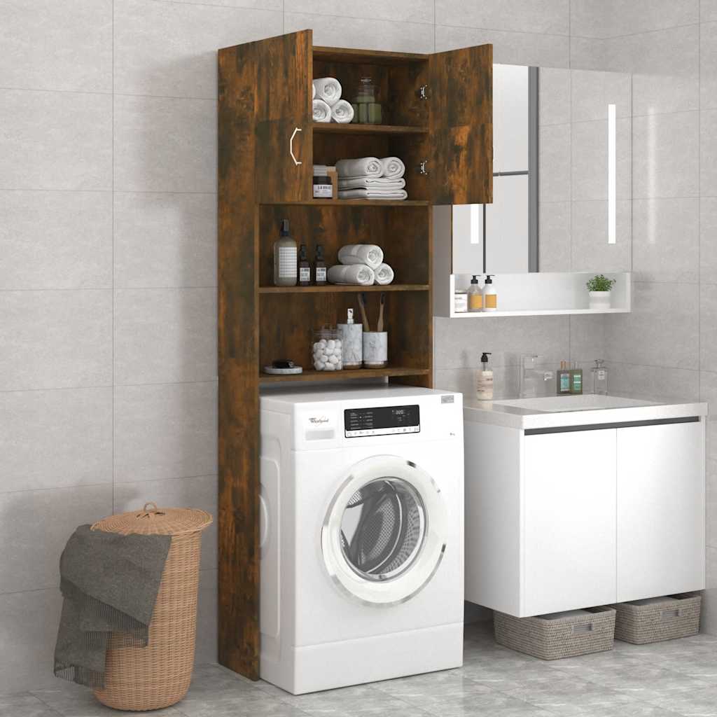 Washing Machine Cabinet Smoked Oak 64x25.5x190 cm