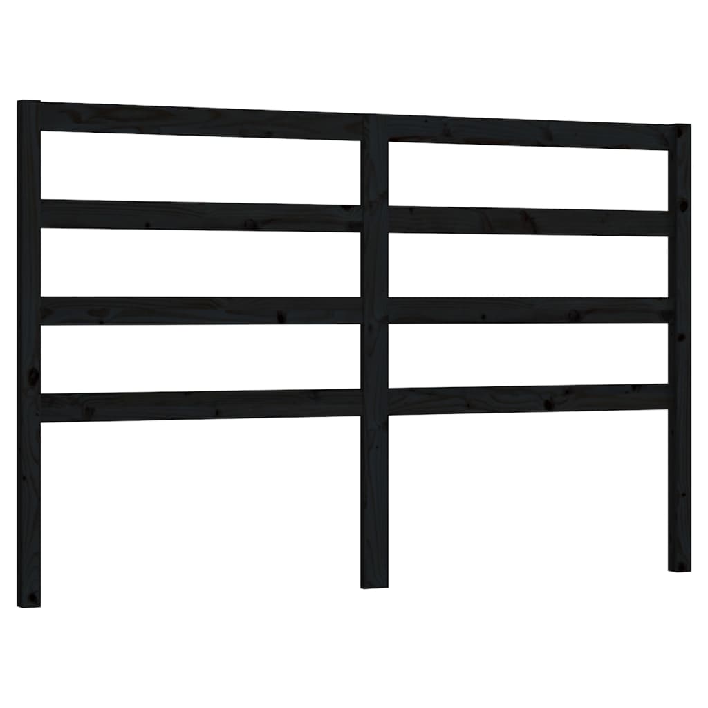 Bed Headboard Black 156 cm Solid Wood Pine