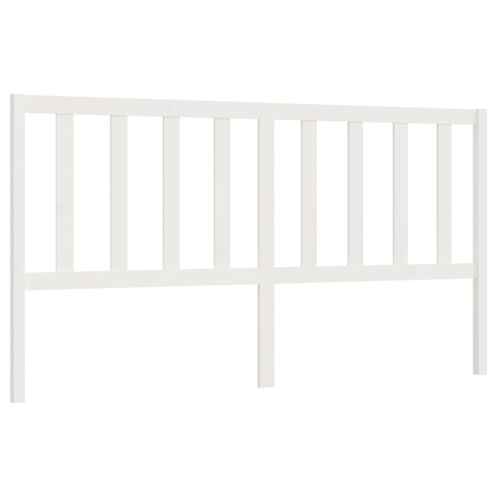 Bed Headboard White 186 cm Solid Wood Pine