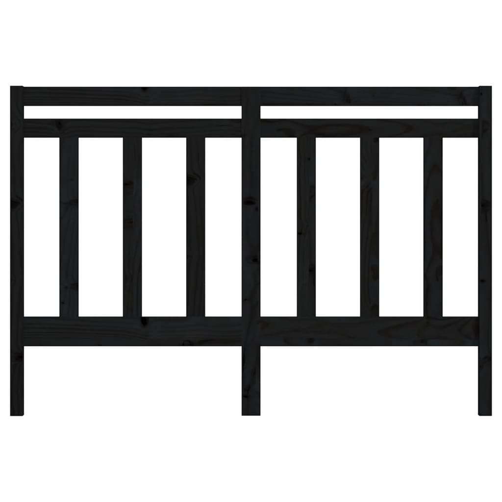 Bed Headboard Black 141 cm Solid Wood Pine