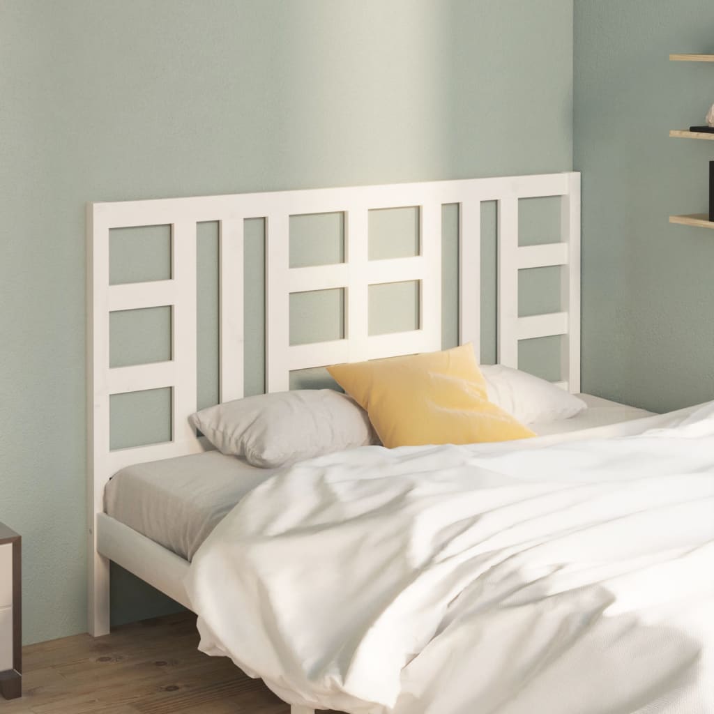 Bed Headboard White 156 cm Solid Wood Pine