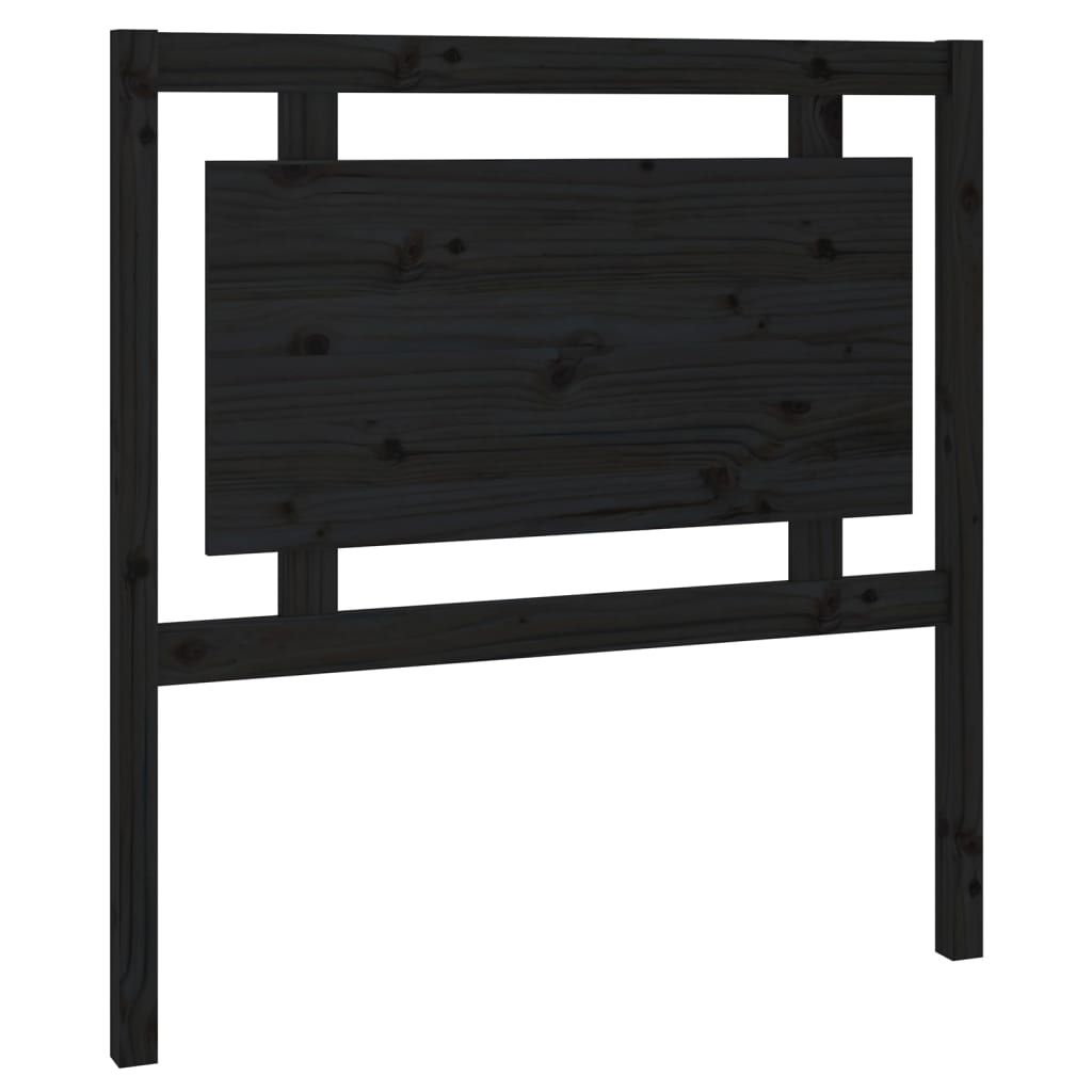 Bed Headboard Black 95.5 cm Solid Wood Pine