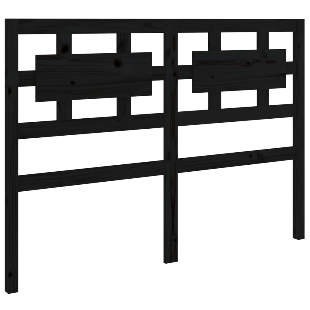 Bed Headboard Black 140.5 cm Solid Wood Pine