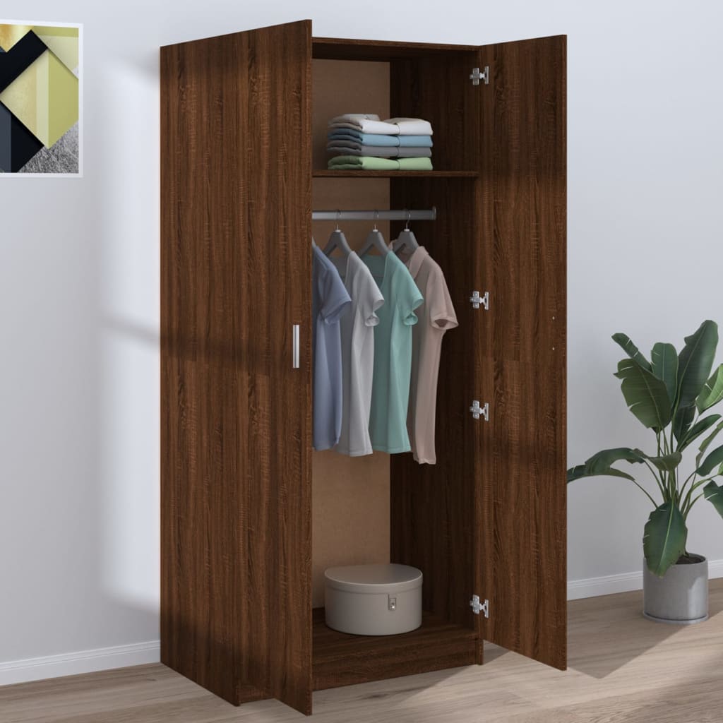 Wardrobe Brown Oak 80x52x180 cm Engineered Wood