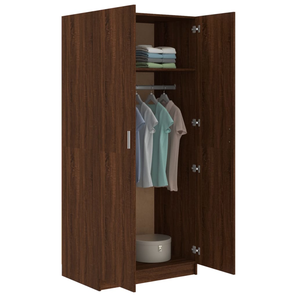 Wardrobe Brown Oak 80x52x180 cm Engineered Wood