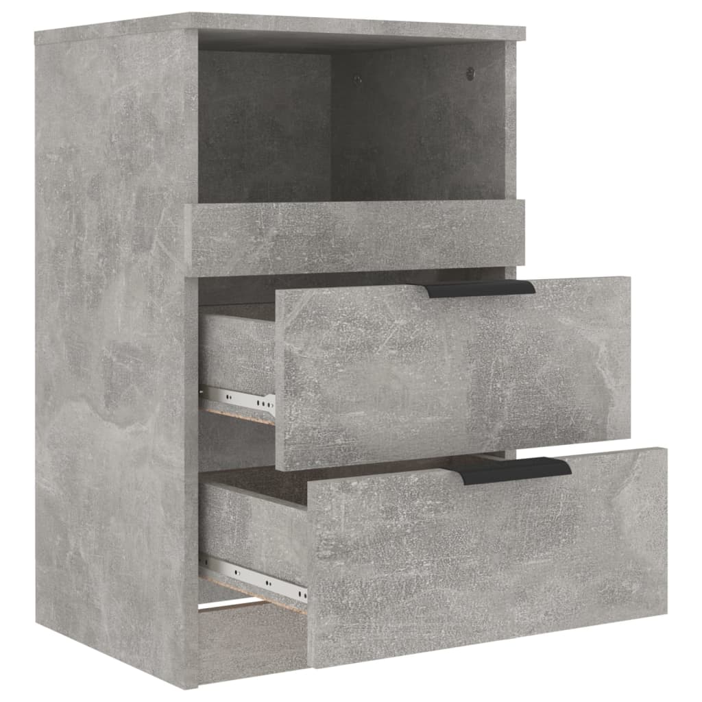 Bedside Cabinets 2 pcs Concrete Grey Engineered Wood