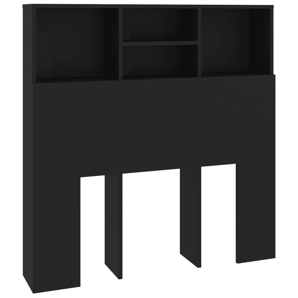 Headboard Cabinet Black 100 cm