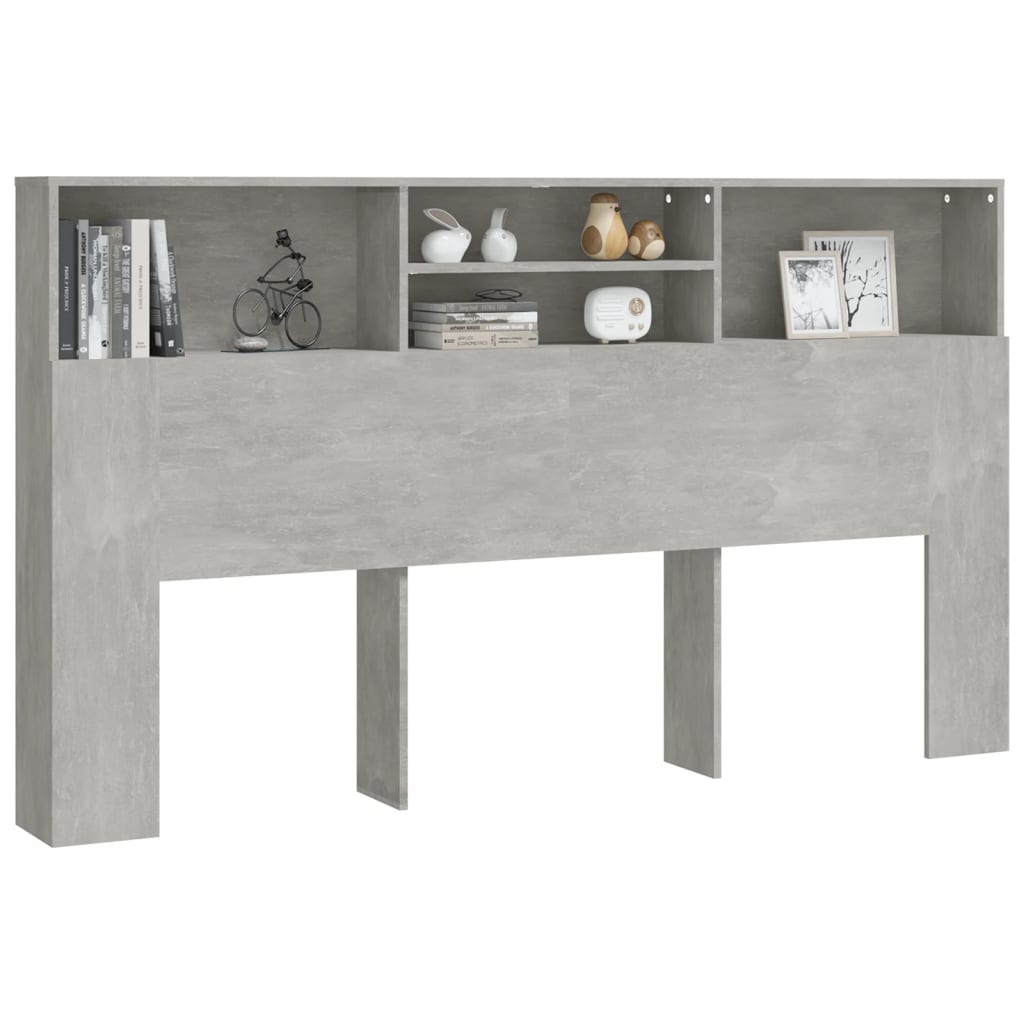 Headboard Cabinet Concrete Grey 180 cm