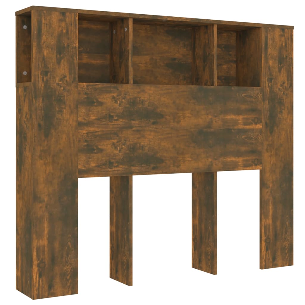 Headboard Cabinet Smoked Oak 120 cm