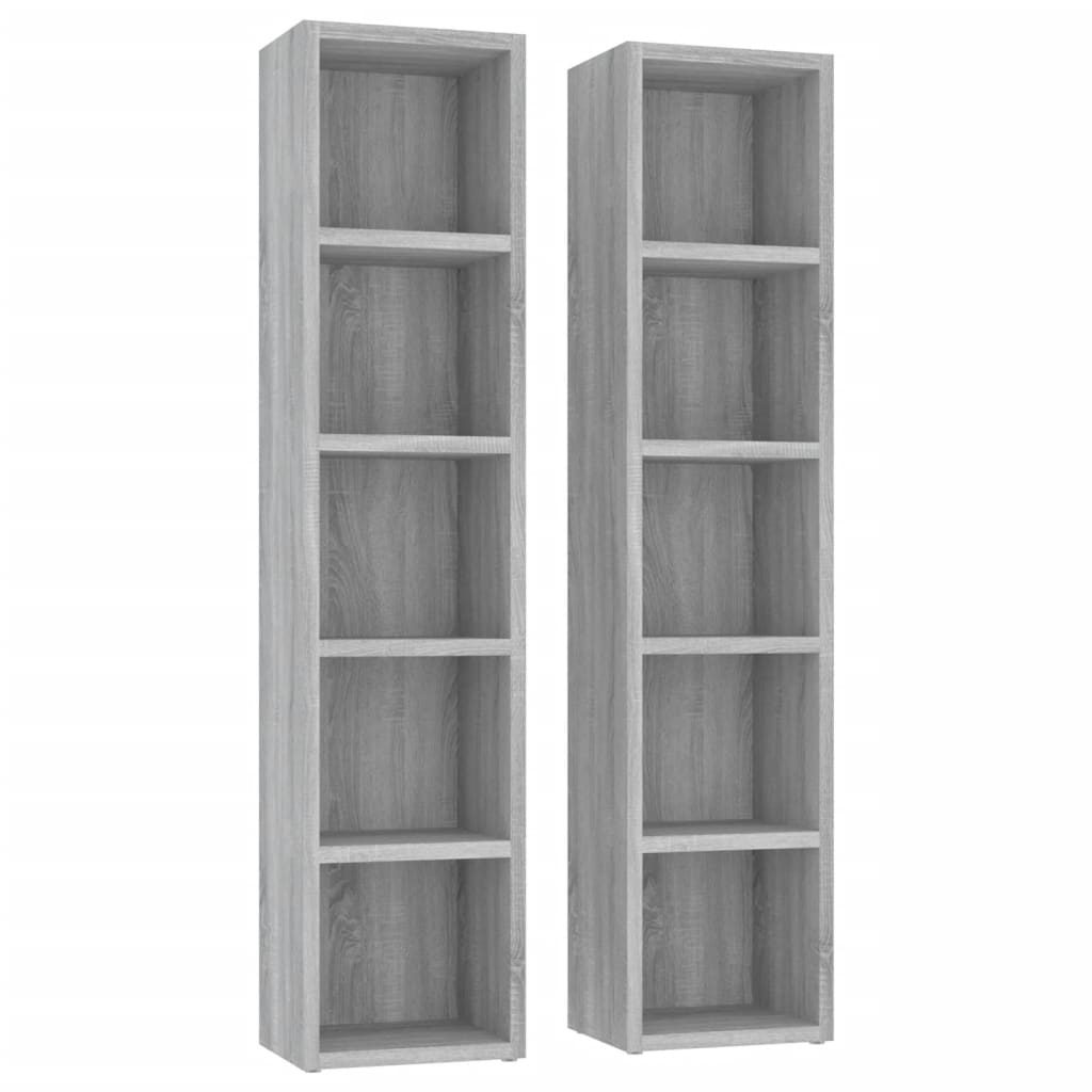 CD Cabinets 2 pcs Grey Sonoma 21x16x93.5 cm Engineered Wood