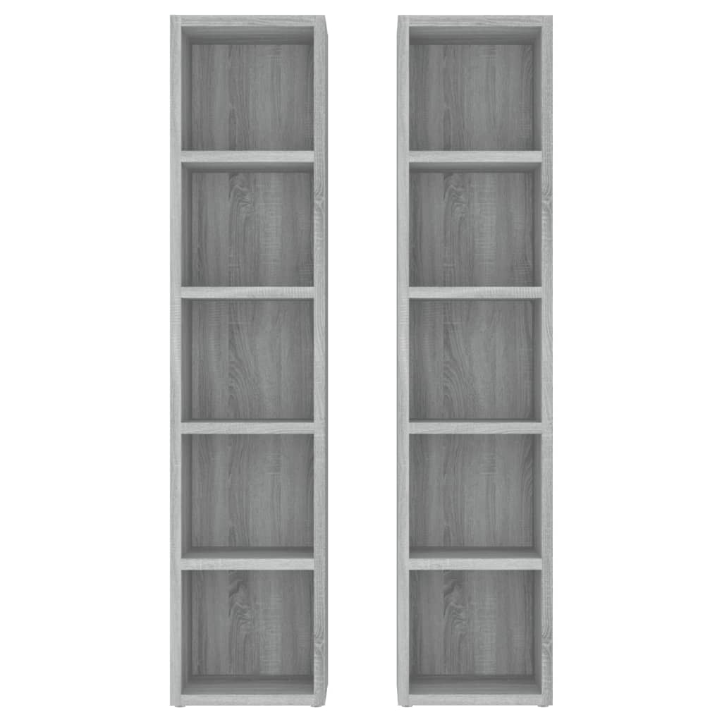 CD Cabinets 2 pcs Grey Sonoma 21x16x93.5 cm Engineered Wood