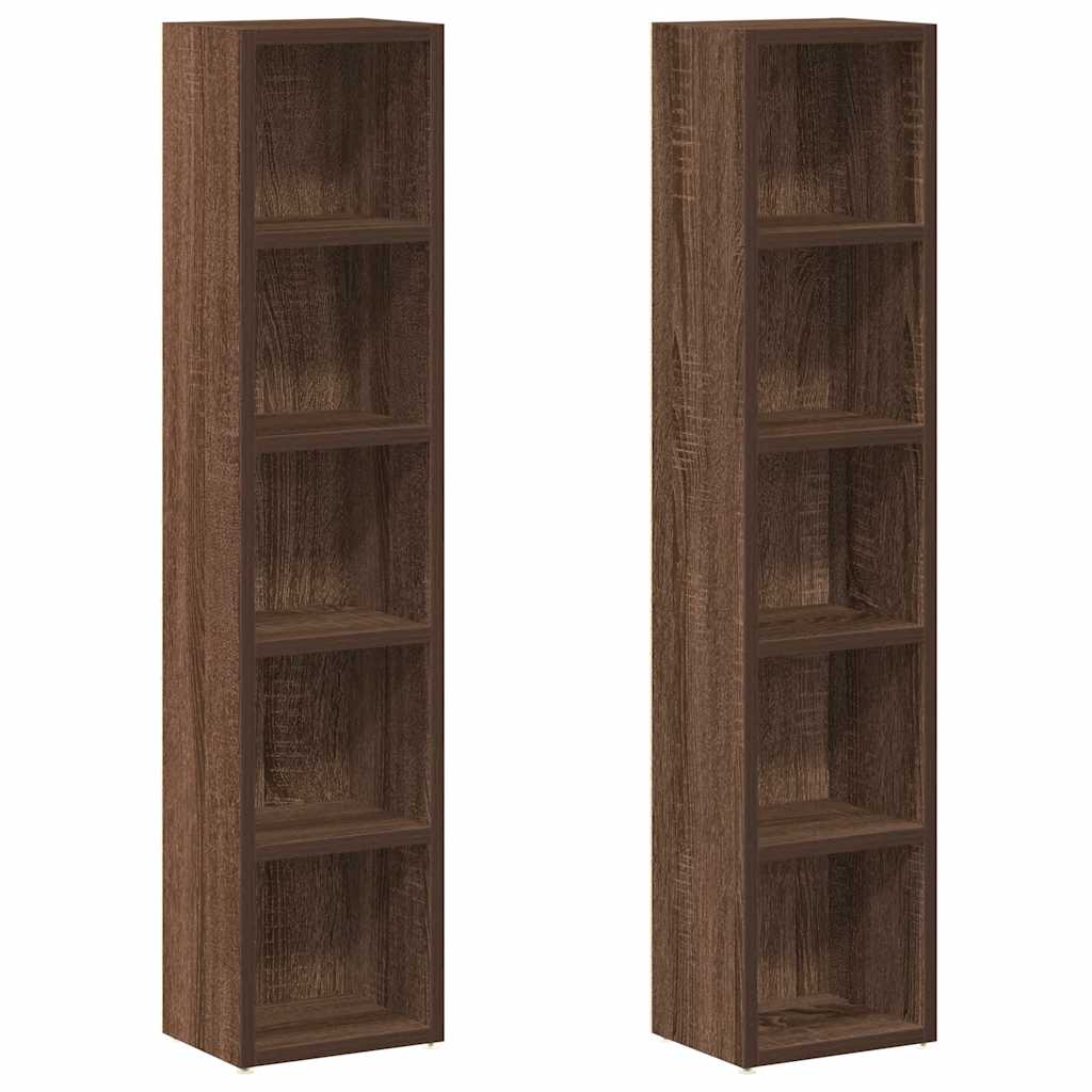 CD Cabinets 2 pcs Brown Oak 21x16x93.5 cm Engineered Wood