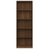 5-Tier Book Cabinet Brown Oak 60x24x175 cm Engineered Wood