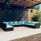 10 Piece Garden Lounge Set with Cushions Black Poly Rattan