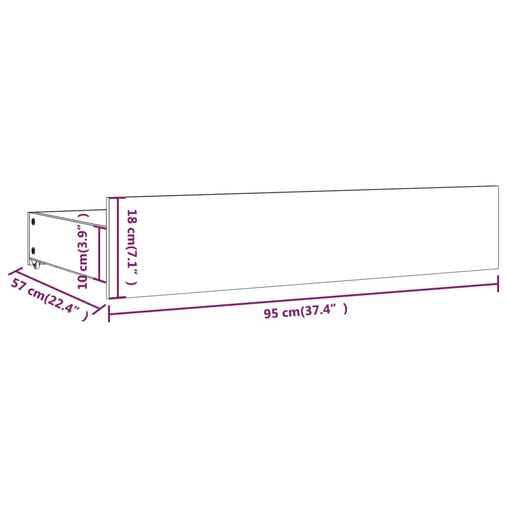 Bed Drawers 4 pcs Grey Solid Wood Pine