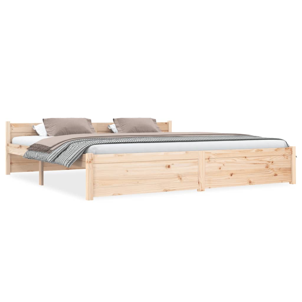 Bed Frame without Mattress Solid Wood 183x203 cm King