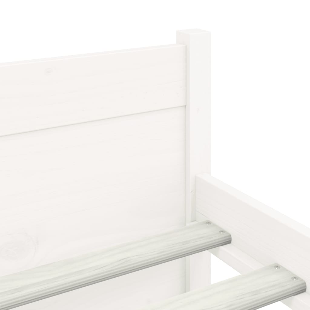 Bed Frame without Mattress White Solid Wood 183x203 cm King