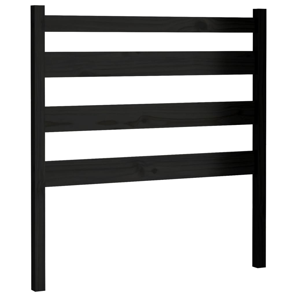 Bed Headboard Black 96 cm Solid Wood Pine