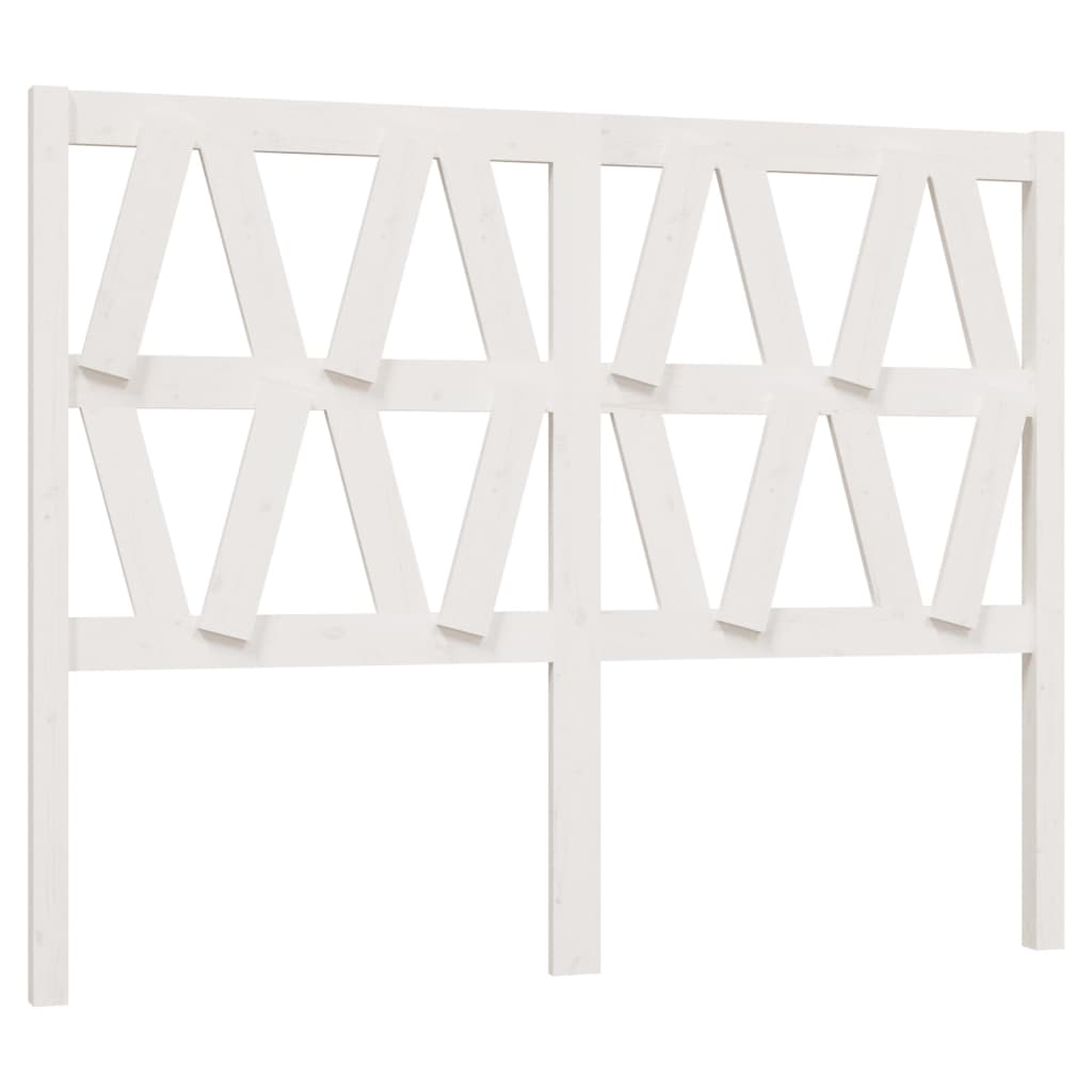 Bed Headboard White 141 cm Solid Wood Pine