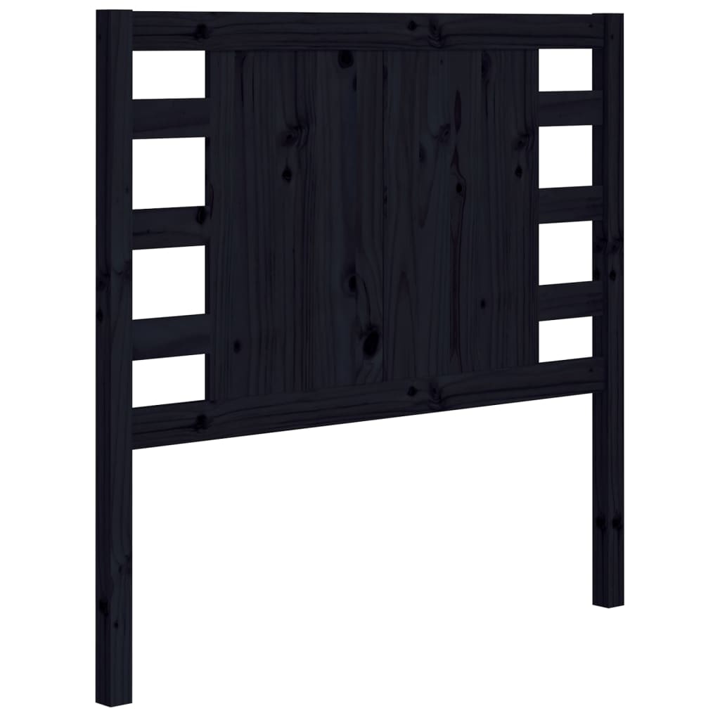 Headboard Black 96 cm Solid Wood Pine