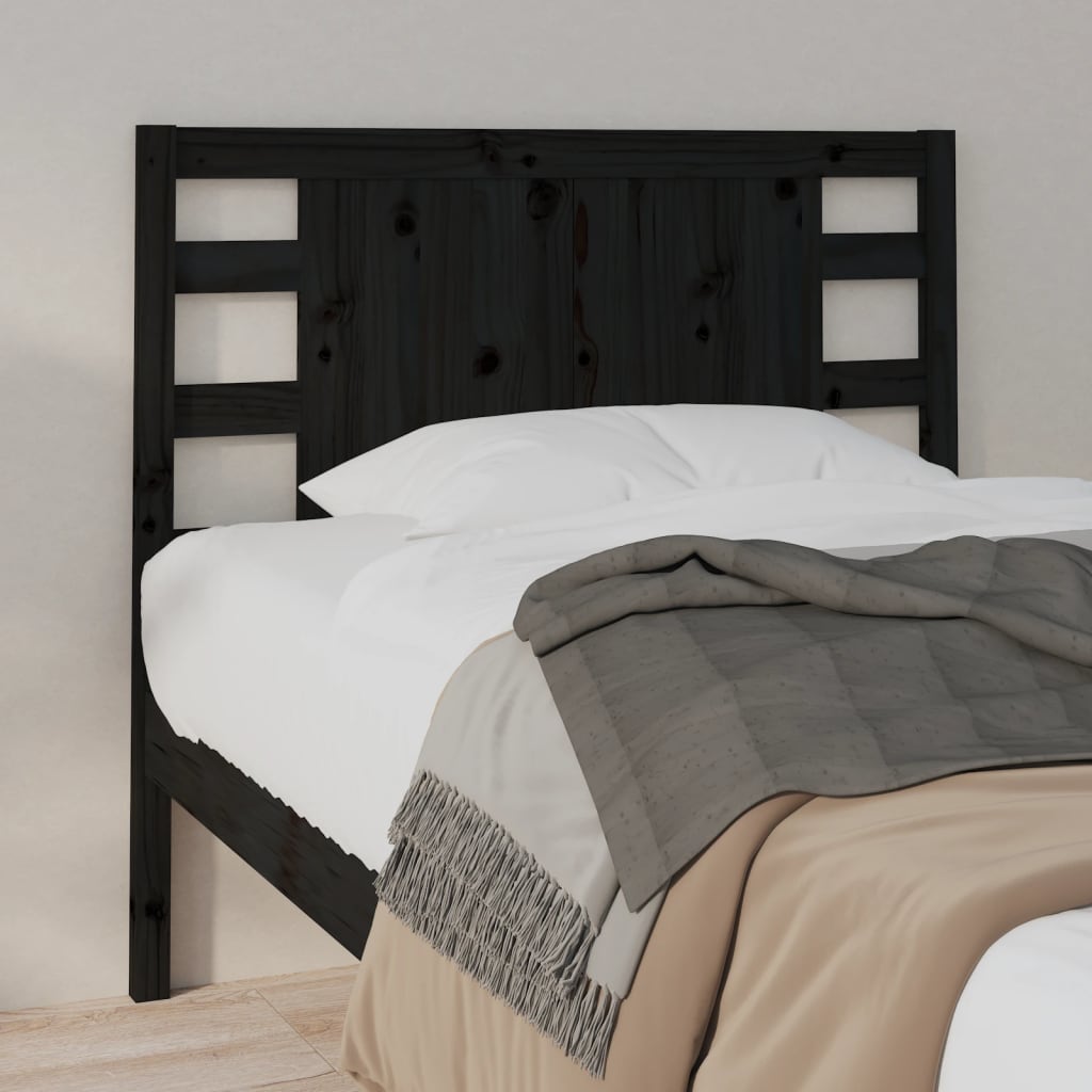 Headboard Black 96 cm Solid Wood Pine