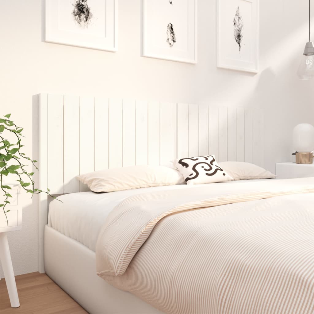 Bed Headboard White 185.5 cm Solid Wood Pine