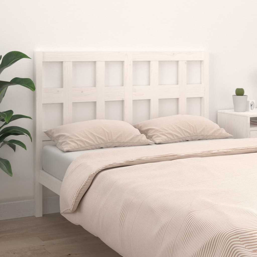 Bed Headboard White 140.5 cm Solid Wood Pine