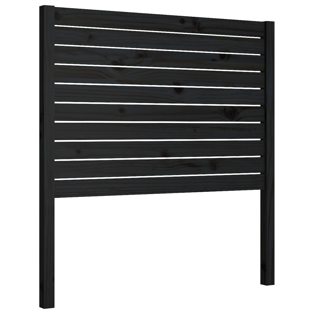 Bed Headboard Black 96 cm Solid Wood Pine